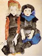 Egon Schiele Two Little Girls oil painting artist